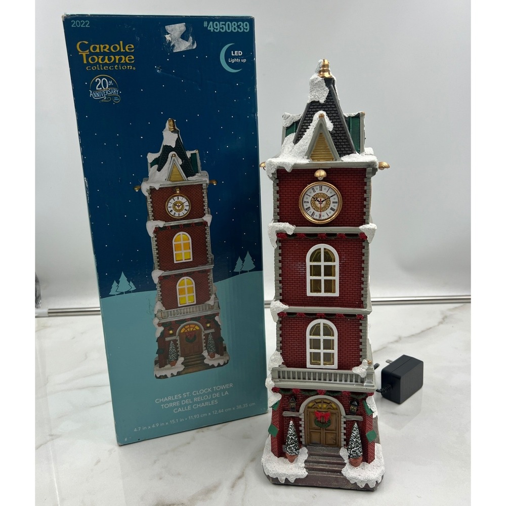 Carole Towne Charles St Clock Tower 2022 LED Light Up Christmas Village 4950839
